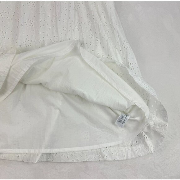 J. Crew Factory Eyelet Midi Dress Puff Sleeve Boho Summer Graduation Coastal - Picture 10 of 16